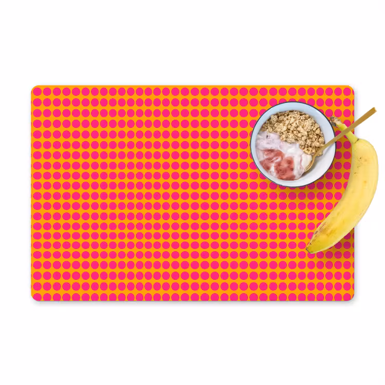 Placemat - 6 stuks - Stippen - Patroon - Oranje — 1