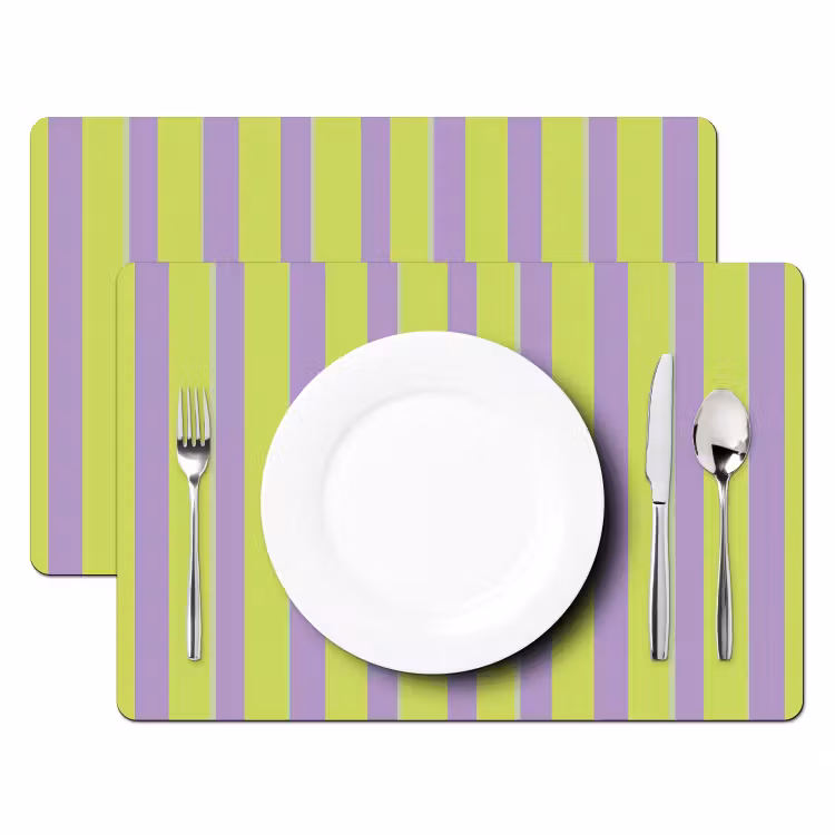Placemat - 6 stuks - Strepen - Patroon - Groen — 2