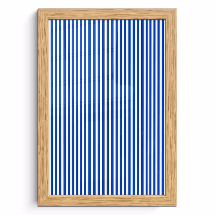 Poster met lijst - Klassiek - Strepen - Blauw — 1