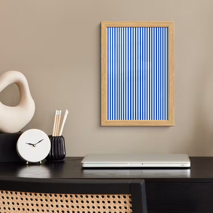 Poster met lijst - Klassiek - Strepen - Blauw — 2