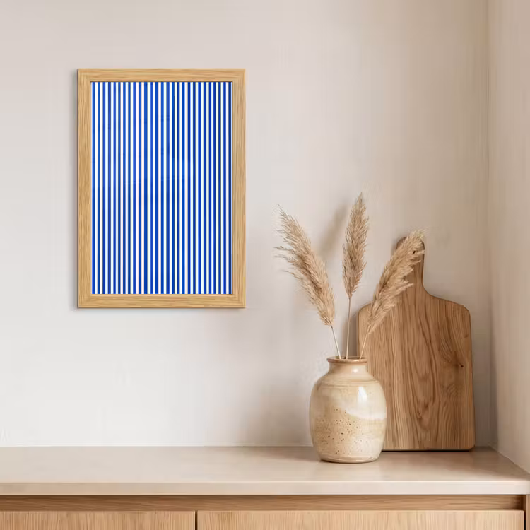 Poster met lijst - Klassiek - Strepen - Blauw — 3