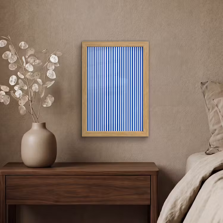 Poster met lijst - Klassiek - Strepen - Blauw — 4