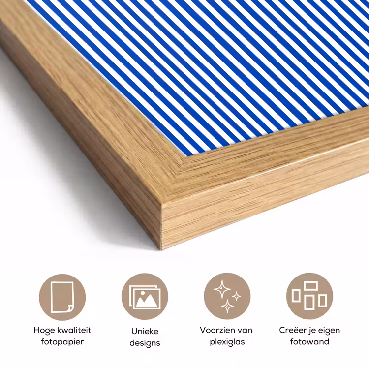 Poster met lijst - Klassiek - Strepen - Blauw — 6