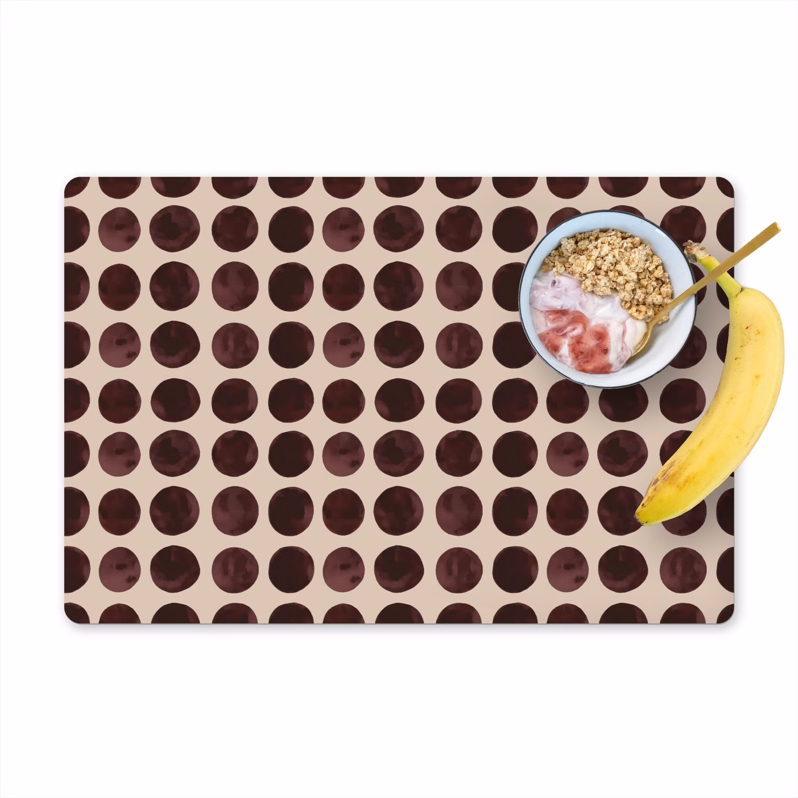 Placemat - 6 stuks - Stippen - Patroon - Bruin — 1