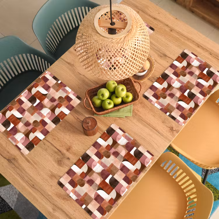 Placemat - 6 stuks - Geometrie - Modern - Retro — 3
