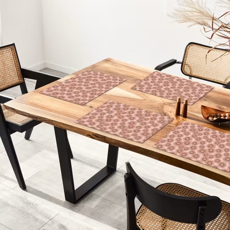 Placemat - 6 stuks - Gerbera - Bloemen - Roze — 4