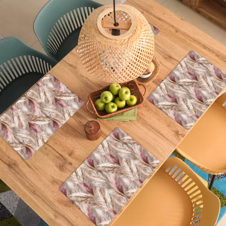 Placemat - 6 stuks - Pampasgras - Pluizig - Kleurrijk — 3