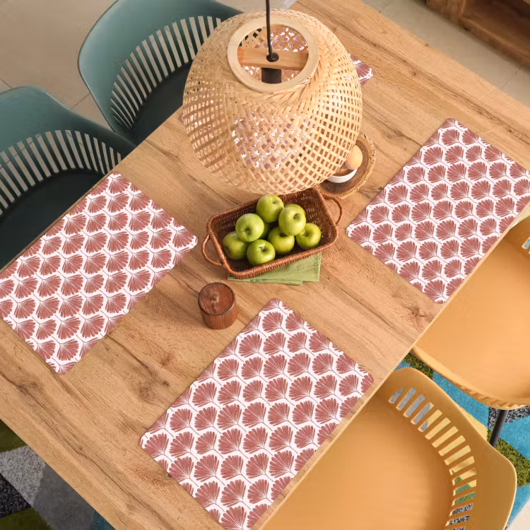 Placemat - 6 stuks - Waaier - Motief - Terra — 3