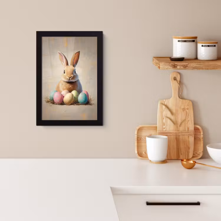 Poster met lijst - Paashaas - Pastel - Eieren — 2