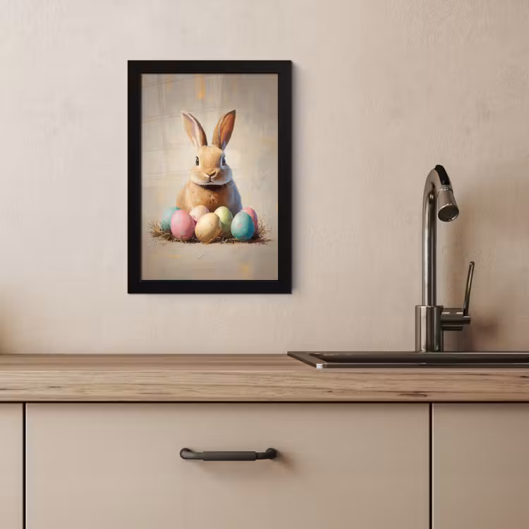 Poster met lijst - Paashaas - Pastel - Eieren — 4
