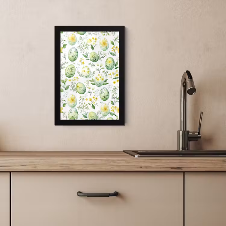 Poster met lijst - Patroon - Groen - Eieren — 3