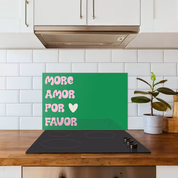 Spatscherm keuken - Amor - Valentijn - Groen - Tekst — 3