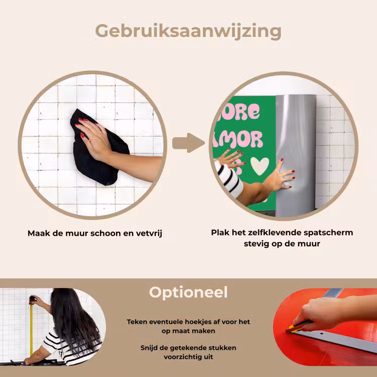 Spatscherm keuken - Amor - Valentijn - Groen - Tekst — 6