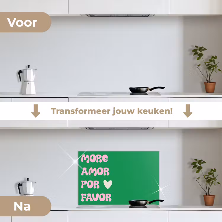 Spatscherm keuken - Amor - Valentijn - Groen - Tekst — 7