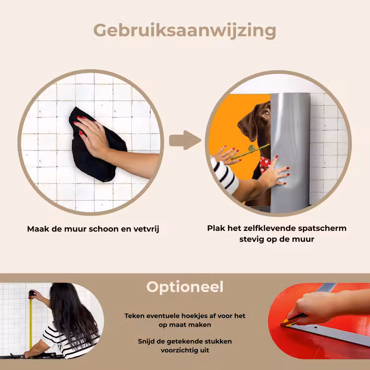 Spatscherm keuken - Hond - Oranje - Roos - Valentijn — 6