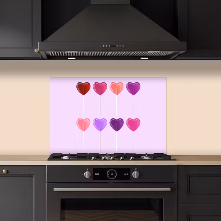 Spatscherm keuken - Lolly - Hart - Roze - Snoep — 5