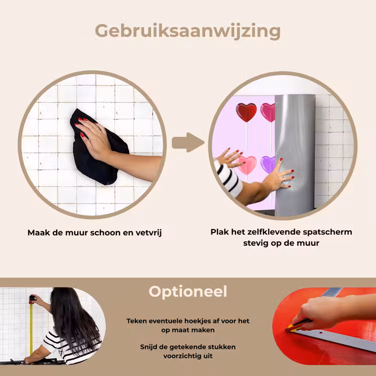 Spatscherm keuken - Lolly - Hart - Roze - Snoep — 6