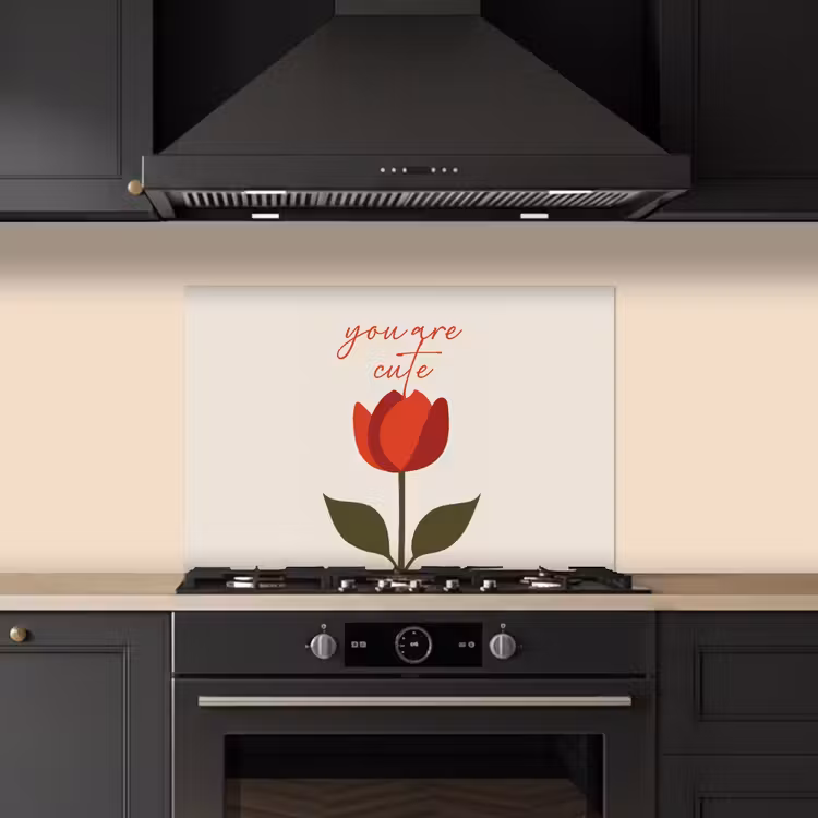 Spatscherm keuken - Roos - Rood - Bloem - Valentijn — 5