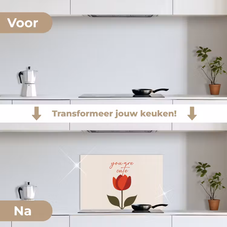 Spatscherm keuken - Roos - Rood - Bloem - Valentijn — 7