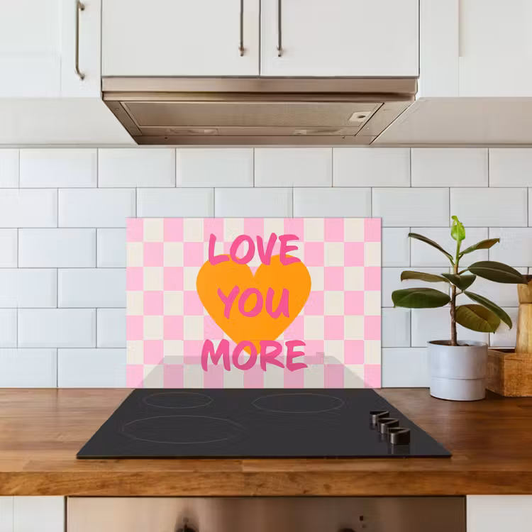 Spatscherm keuken - Valentijn - Love - Roze - Oranje — 3