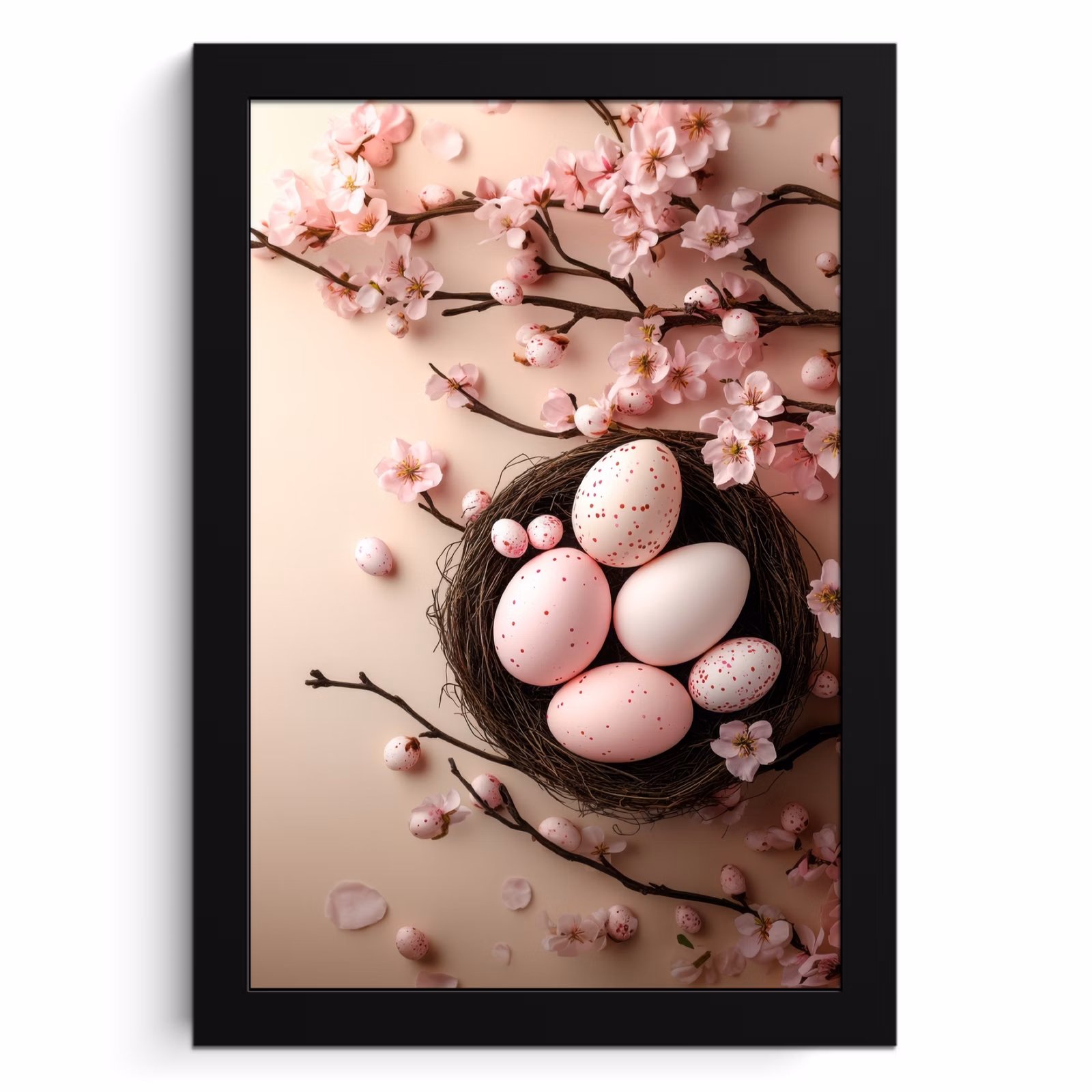 Poster met lijst - Roze - Bloesems - Eieren — 1
