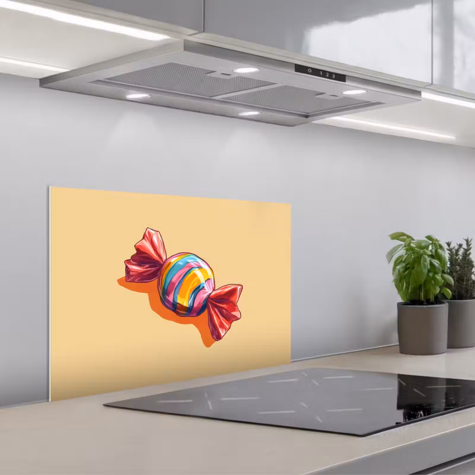 Spatscherm keuken - Geel - Snoep - Kleur — 1