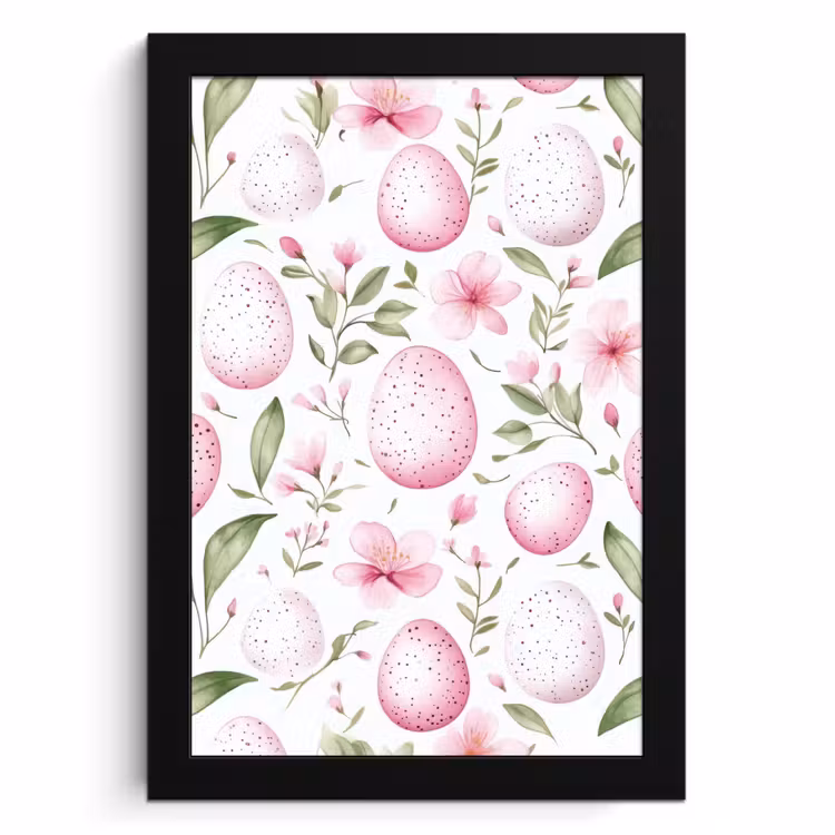 Poster met lijst - Patroon - Eieren - Roze - Pasen — 1