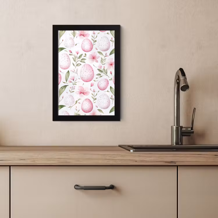 Poster met lijst - Patroon - Eieren - Roze - Pasen — 3