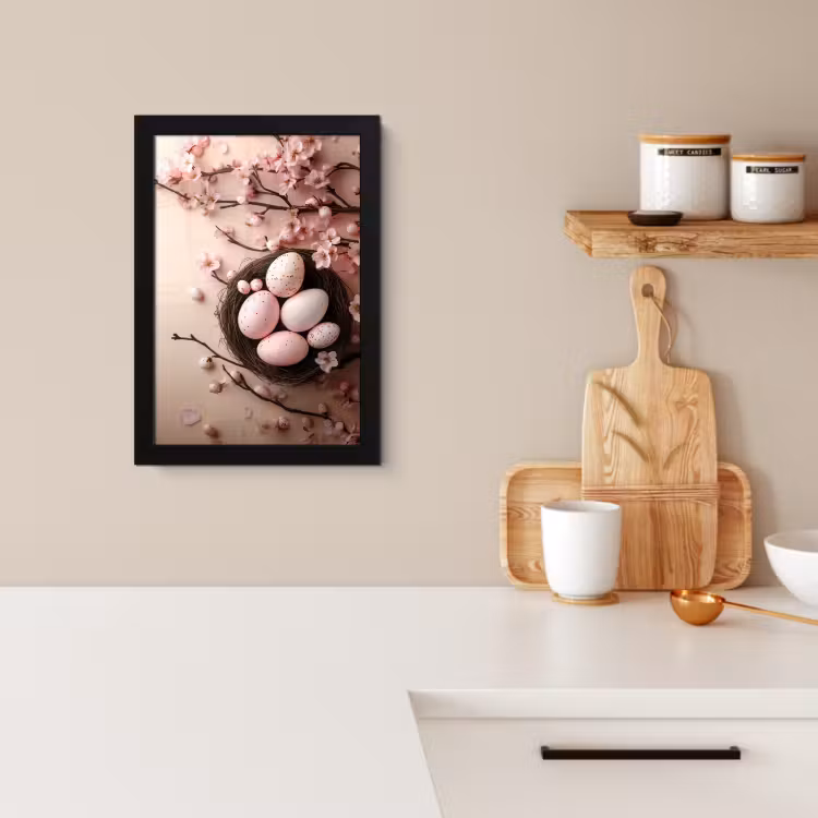 Poster met lijst - Roze - Bloesems - Eieren — 3