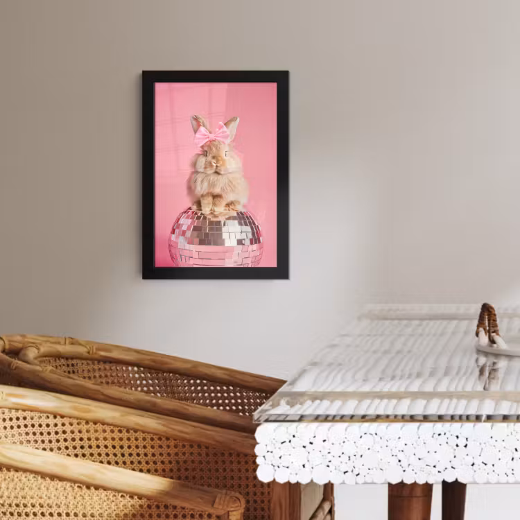 Poster met lijst - Strik - Discobal - Konijn — 4
