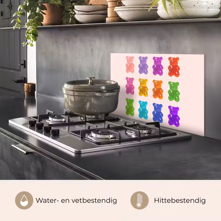 Spatscherm keuken - Beer - Kleurrijk - Snoep — 2