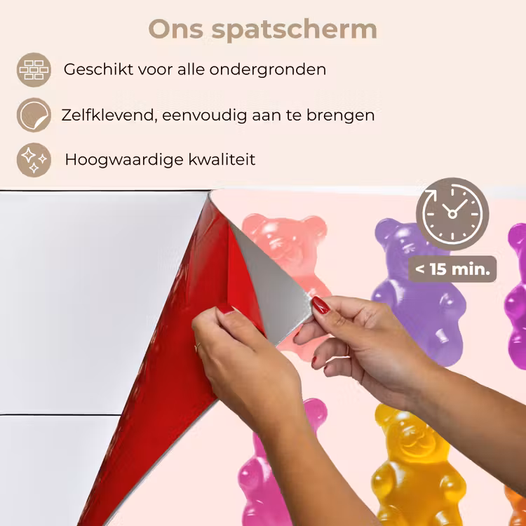 Spatscherm keuken - Beer - Kleurrijk - Snoep — 4