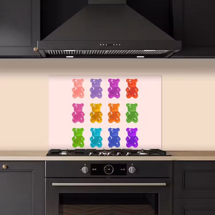 Spatscherm keuken - Beer - Kleurrijk - Snoep — 5