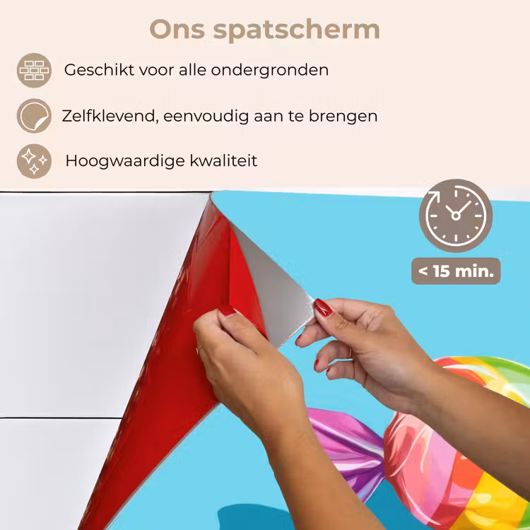 Spatscherm keuken - Blauw - Snoep - Regenboog — 4