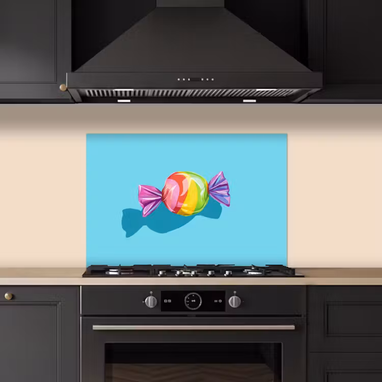 Spatscherm keuken - Blauw - Snoep - Regenboog — 5