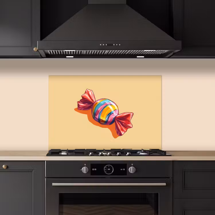 Spatscherm keuken - Geel - Snoep - Kleur — 5