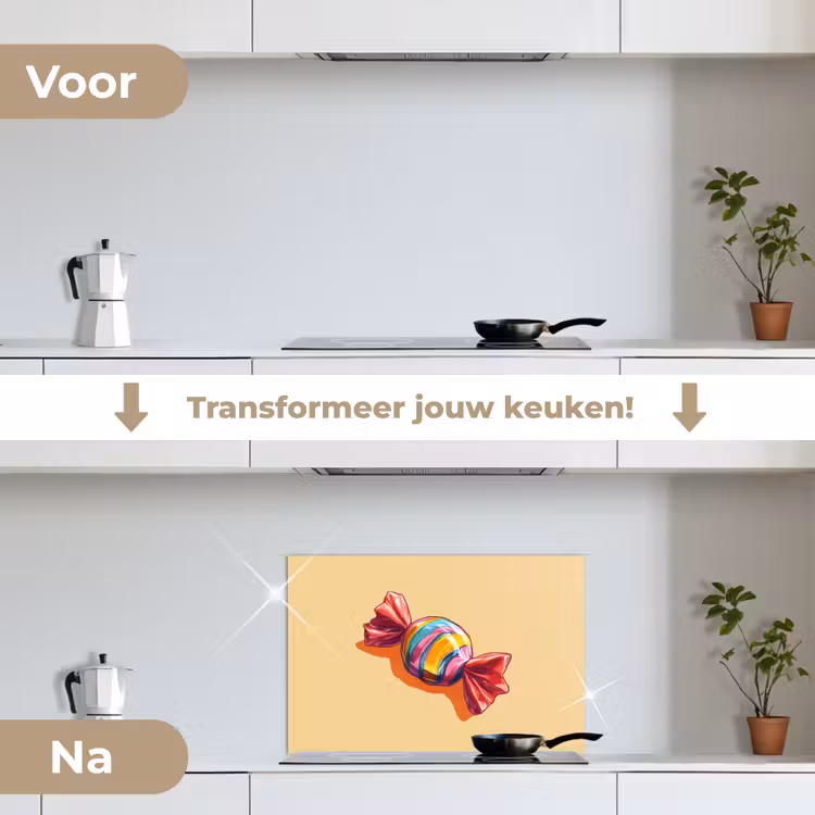 Spatscherm keuken - Geel - Snoep - Kleur — 7