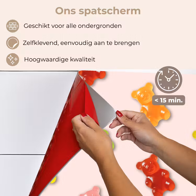 Spatscherm keuken - Kleur - Snoep - Roze — 4