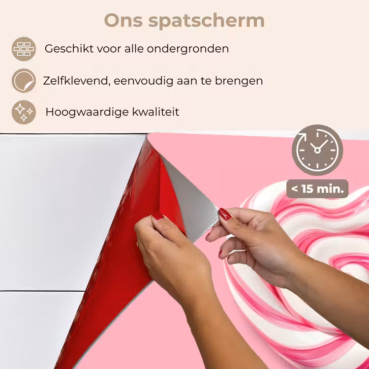Spatscherm keuken - Snoep - Lolly - Hart- Roze — 4