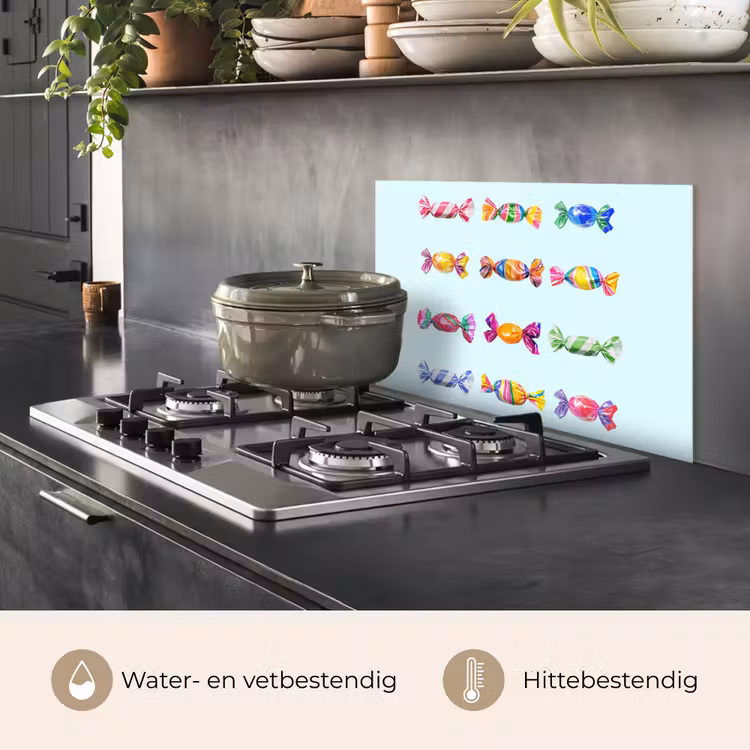 Spatscherm keuken - Snoepjes - Realistisch - Kleurrijk — 2
