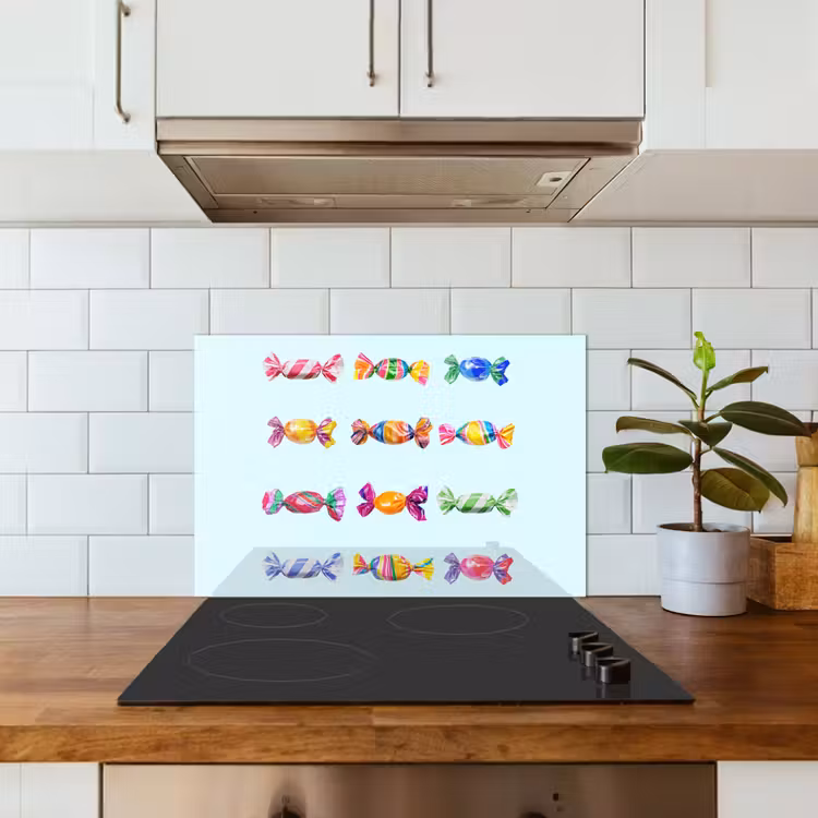 Spatscherm keuken - Snoepjes - Realistisch - Kleurrijk — 3