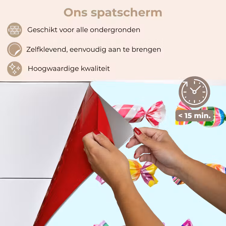 Spatscherm keuken - Snoepjes - Realistisch - Kleurrijk — 4