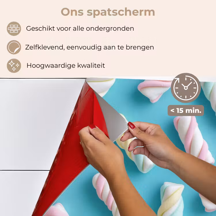 Spatscherm keuken - Spekjes - Pastel - Snoep - Blauw — 4