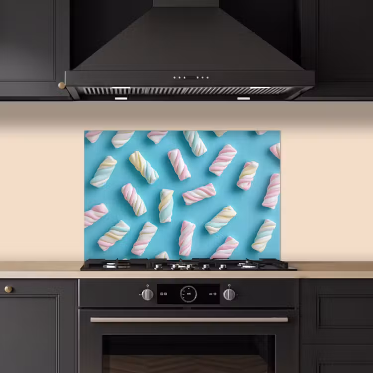 Spatscherm keuken - Spekjes - Pastel - Snoep - Blauw — 5