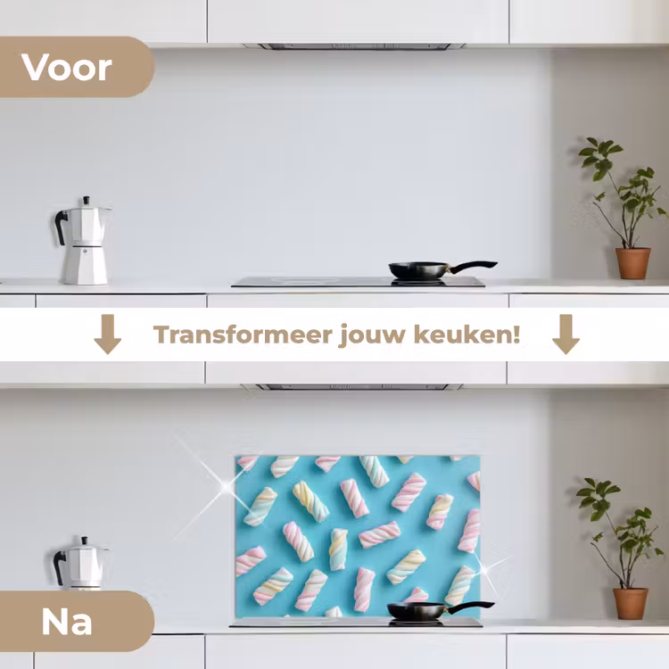 Spatscherm keuken - Spekjes - Pastel - Snoep - Blauw — 7