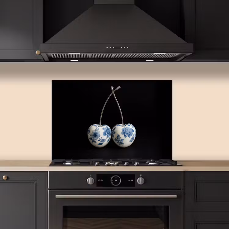 Spatscherm keuken - Kersen - Delfts blauw - Fruit — 5