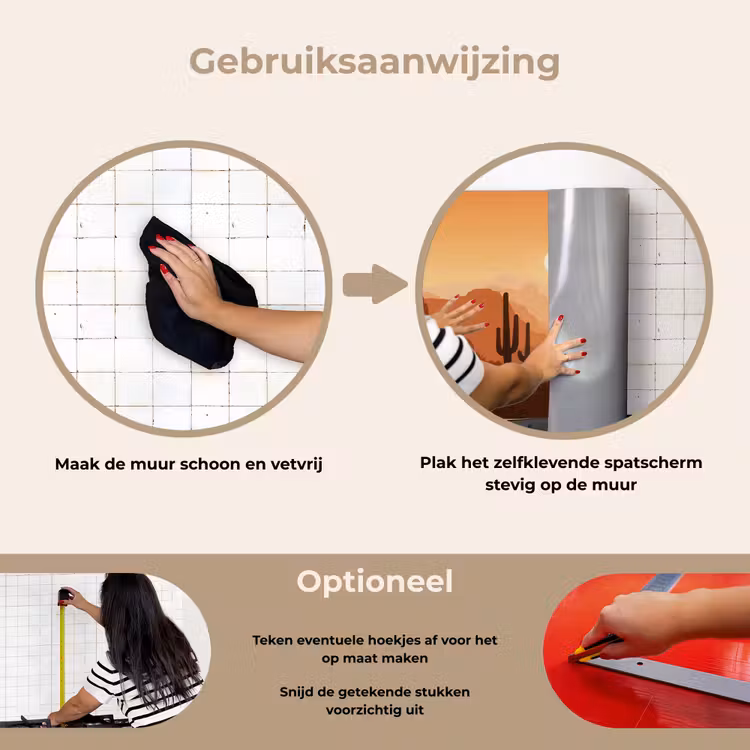 Spatscherm keuken - Landschap - Woestijn - Cactussen - Zon — 6