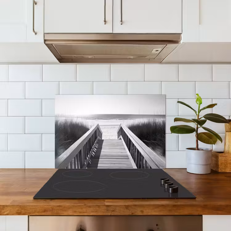 Spatscherm keuken - Loopbrug - Hout - Strand - Zee — 3