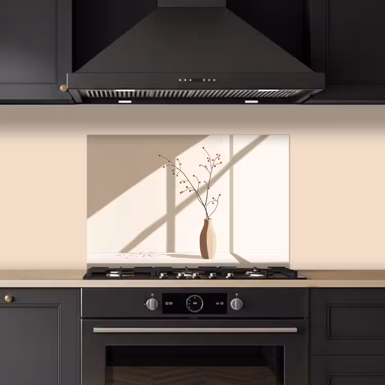 Spatscherm keuken - Vaas - Takken - Bessen - Minimalistisch — 5