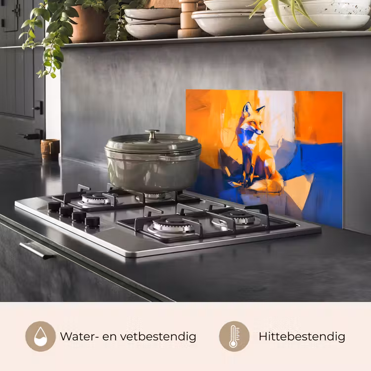 Spatscherm keuken - Vos - Oranje - Vormen - Abstract — 2